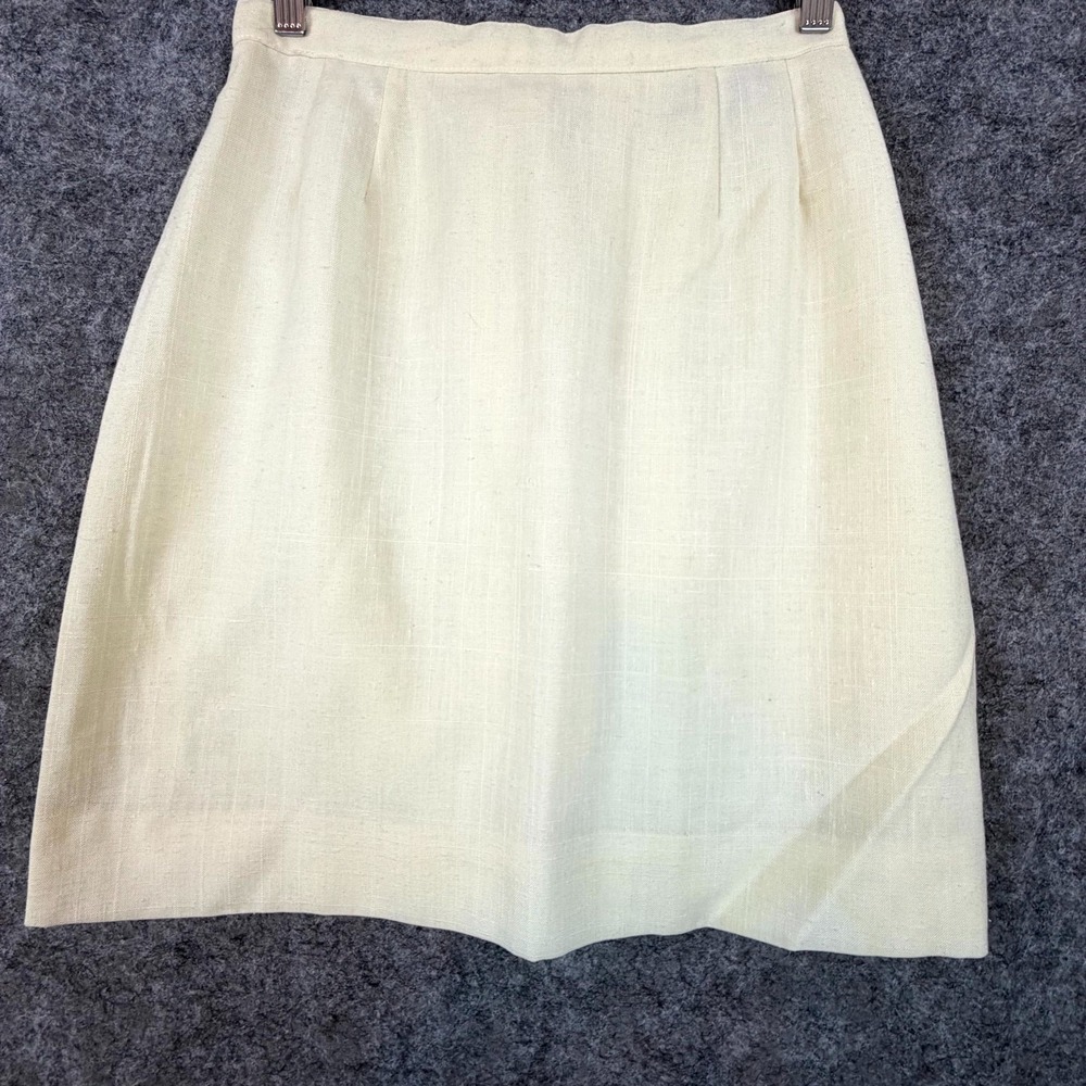Vintage Stirling Cooper Office Skirt Womens 10 Beige Career Chic Capsule Neutral